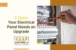 Licensed electrician conducting a safety inspection on a home’s electrical panel to assess its condition.